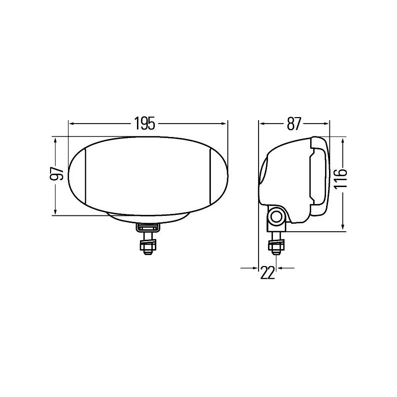 Hella Comet FF550 high beam headlight kit