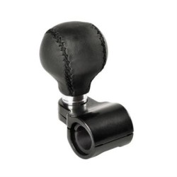 Universal steering knob with leather cover