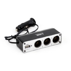 Hargmik12/24V,3cigarette lighter socket+1usb