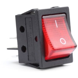 Rectangular circuit breaker 12V/230V, red