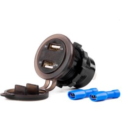 Зарядное устройство с вольтметром и 2 USB-портами 12/24 В