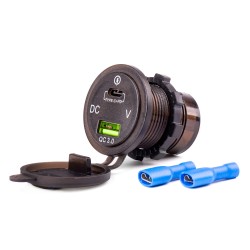 Kiirlaadija, 1x USB, 1x USB-C,voltmeeter