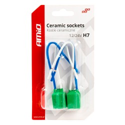 Pear socket 2pcs, 12/24V, base H7, wire 15cm