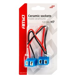 Bulb socket with corner 2pcs, 12/24V, base H7