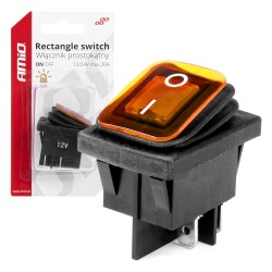 Rectangular switch 12/24V, 20A, yellow