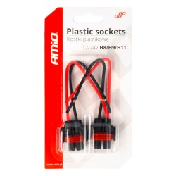 Bulb socket 2pcs H8 H9 H11 12-24V