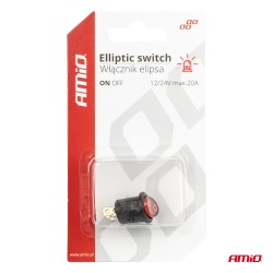 Switch ellipse 12/24V, red light