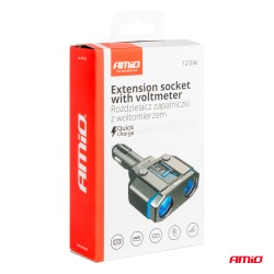 Зарядное устройство 2x12/24V розетка 1xUSB 2xUSB-C