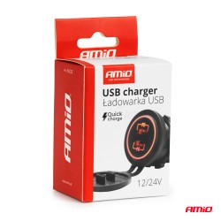 Charger 2x USB-C red backlight12/24