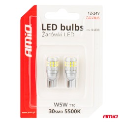 LED Canbus 2pcs T10 W5W 30SMD 12/24V