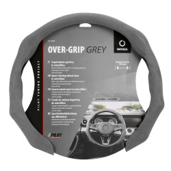 Sporty microfibre steering wheel cover grey