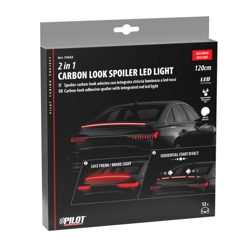 Karbon kleebisspoilerile LED 12v punane