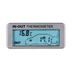 Inside-outside thermometer silver