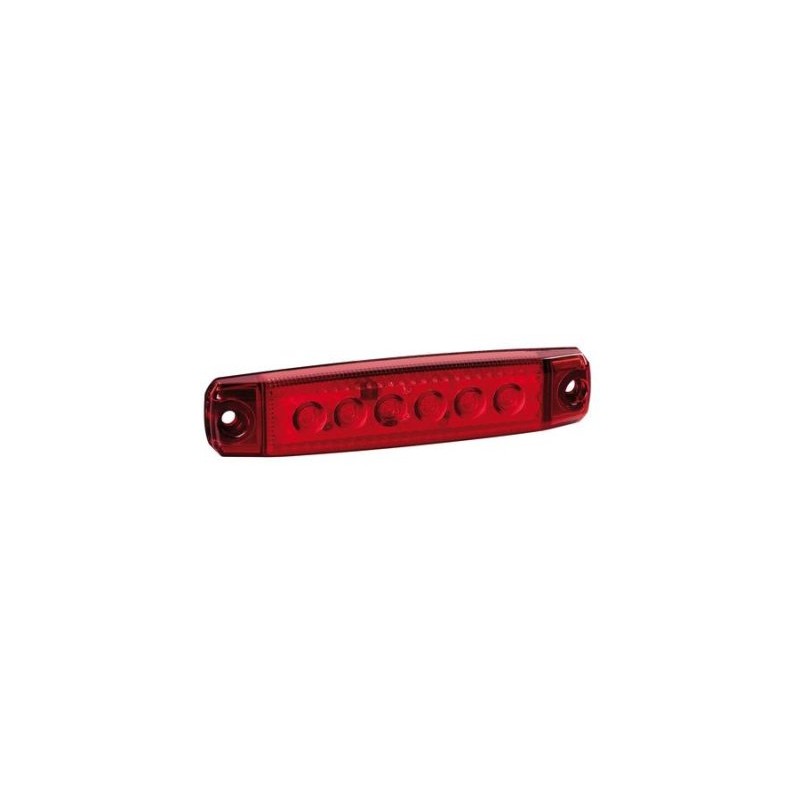 Led light 6 led, 12/24V, red, 96*20*9mm