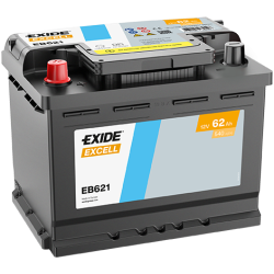 Exide Excell 62Ah 540A 242x175x190+-