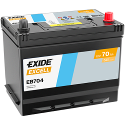 Exide Excell 70Ah 540A 266x172x223-+