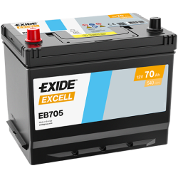 Exide Excell 70Ah 540A 266x172x223+-