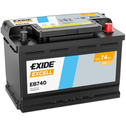 Exide Excell 74Ah 680A 278x175x190-+