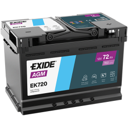 Exide AGM 72Ah 760A 278x175x190-+