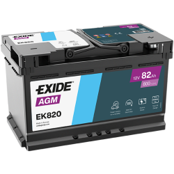 Exide AGM 82Ah 800A 315x175x190-+