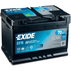 Exide EFB 70Ah 760A 278x175x190-+
