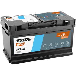 Exide EFB 75Ah 730A 315x175x175-+